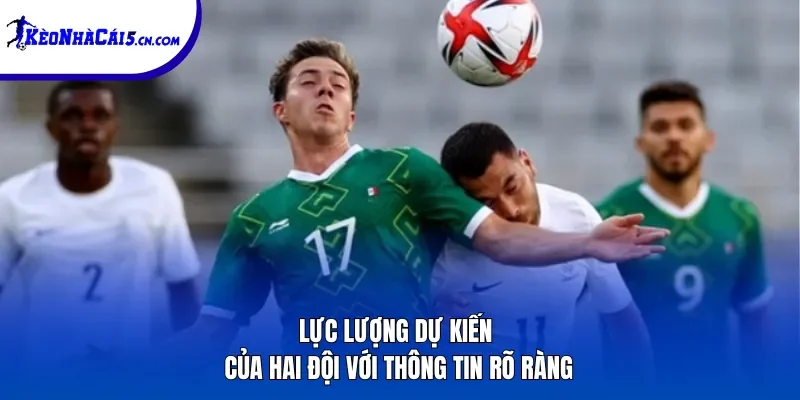 Lực lượng dự kiến của hai đội với thông tin rõ ràng